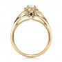 18k Yellow Gold 18k Yellow Gold Custom Diamond And Blue Sapphire Engagement Ring - Front View -  100276 - Thumbnail