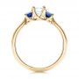 18k Yellow Gold 18k Yellow Gold Custom Diamond And Blue Sapphire Engagement Ring - Front View -  102031 - Thumbnail