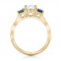 18k Yellow Gold 18k Yellow Gold Custom Diamond And Blue Sapphire Engagement Ring - Front View -  102227 - Thumbnail
