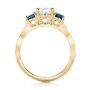 18k Yellow Gold 18k Yellow Gold Custom Diamond And Blue Sapphire Engagement Ring - Front View -  102227 - Thumbnail