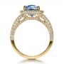 14k Yellow Gold 14k Yellow Gold Custom Diamond And Blue Sapphire Engagement Ring - Front View -  1212 - Thumbnail