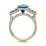 18k Yellow Gold 18k Yellow Gold Custom Diamond And Blue Sapphire Engagement Ring - Front View -  1405 - Thumbnail