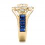 18k Yellow Gold 18k Yellow Gold Custom Diamond And Blue Sapphire Engagement Ring - Side View -  101172 - Thumbnail
