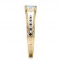 18k Yellow Gold 18k Yellow Gold Custom Diamond And Blue Sapphire Engagement Ring - Side View -  102095 - Thumbnail