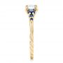 14k Yellow Gold 14k Yellow Gold Custom Diamond And Blue Sapphire Engagement Ring - Side View -  102336 - Thumbnail