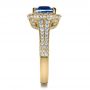14k Yellow Gold 14k Yellow Gold Custom Diamond And Blue Sapphire Engagement Ring - Side View -  1212 - Thumbnail