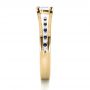 18k Yellow Gold 18k Yellow Gold Custom Diamond And Blue Sapphire Engagement Ring - Side View -  1297 - Thumbnail