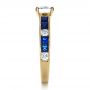 14k Yellow Gold 14k Yellow Gold Custom Diamond And Blue Sapphire Engagement Ring - Side View -  1387 - Thumbnail