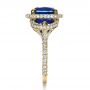 18k Yellow Gold 18k Yellow Gold Custom Diamond And Blue Sapphire Engagement Ring - Side View -  1405 - Thumbnail