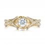 18k Yellow Gold 18k Yellow Gold Custom Diamond And Blue Sapphire Engagement Ring - Top View -  100276 - Thumbnail