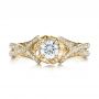 14k Yellow Gold 14k Yellow Gold Custom Diamond And Blue Sapphire Engagement Ring - Top View -  100276 - Thumbnail