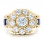 14k Yellow Gold 14k Yellow Gold Custom Diamond And Blue Sapphire Engagement Ring - Top View -  101172 - Thumbnail