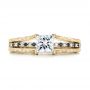 18k Yellow Gold 18k Yellow Gold Custom Diamond And Blue Sapphire Engagement Ring - Top View -  102095 - Thumbnail