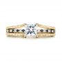 18k Yellow Gold 18k Yellow Gold Custom Diamond And Blue Sapphire Engagement Ring - Top View -  102095 - Thumbnail