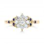 18k Yellow Gold 18k Yellow Gold Custom Diamond And Blue Sapphire Engagement Ring - Top View -  102202 - Thumbnail