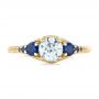 14k Yellow Gold 14k Yellow Gold Custom Diamond And Blue Sapphire Engagement Ring - Top View -  102336 - Thumbnail