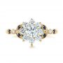 18k Yellow Gold 18k Yellow Gold Custom Diamond And Blue Sapphire Engagement Ring - Top View -  102382 - Thumbnail
