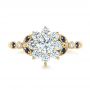 14k Yellow Gold 14k Yellow Gold Custom Diamond And Blue Sapphire Engagement Ring - Top View -  102382 - Thumbnail