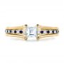 18k Yellow Gold 18k Yellow Gold Custom Diamond And Blue Sapphire Engagement Ring - Top View -  1297 - Thumbnail