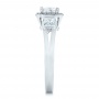  Platinum Platinum Custom Diamond And Blue Sapphire Engagement Ring - Side View -  102409 - Thumbnail