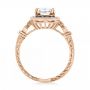 14k Rose Gold 14k Rose Gold Custom Diamond And Blue Sapphire Halo Engagement Ring - Front View -  102889 - Thumbnail
