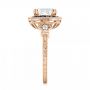 14k Rose Gold 14k Rose Gold Custom Diamond And Blue Sapphire Halo Engagement Ring - Side View -  102889 - Thumbnail
