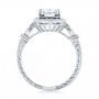  Platinum Custom Diamond And Blue Sapphire Halo Engagement Ring - Front View -  102889 - Thumbnail