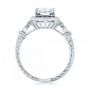 14k White Gold 14k White Gold Custom Diamond And Blue Sapphire Halo Engagement Ring - Front View -  102889 - Thumbnail