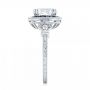  Platinum Custom Diamond And Blue Sapphire Halo Engagement Ring - Side View -  102889 - Thumbnail