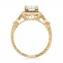 18k Yellow Gold 18k Yellow Gold Custom Diamond And Blue Sapphire Halo Engagement Ring - Front View -  102889 - Thumbnail