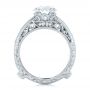  Platinum Custom Diamond And Blue Sapphire Interlocking Engagement Ring - Front View -  102340 - Thumbnail