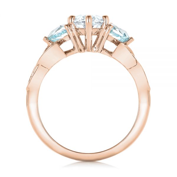 14k Rose Gold 14k Rose Gold Custom Diamond And Blue Topaz Engagement Ring - Front View -  102249