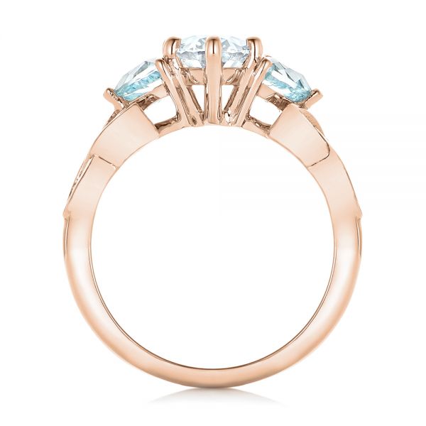18k Rose Gold 18k Rose Gold Custom Diamond And Blue Topaz Engagement Ring - Front View - 102249