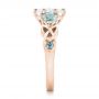 14k Rose Gold 14k Rose Gold Custom Diamond And Blue Topaz Engagement Ring - Side View -  102249 - Thumbnail