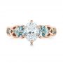 18k Rose Gold 18k Rose Gold Custom Diamond And Blue Topaz Engagement Ring - Top View -  102249 - Thumbnail