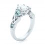18k White Gold 18k White Gold Custom Diamond And Blue Topaz Engagement Ring - Three-Quarter View -  102249 - Thumbnail