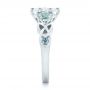 14k White Gold Custom Diamond And Blue Topaz Engagement Ring - Side View -  102249 - Thumbnail