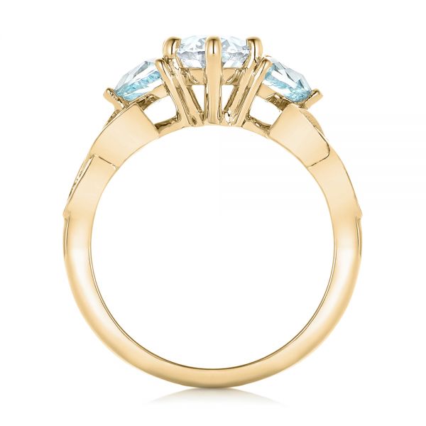 14k Yellow Gold 14k Yellow Gold Custom Diamond And Blue Topaz Engagement Ring - Front View -  102249