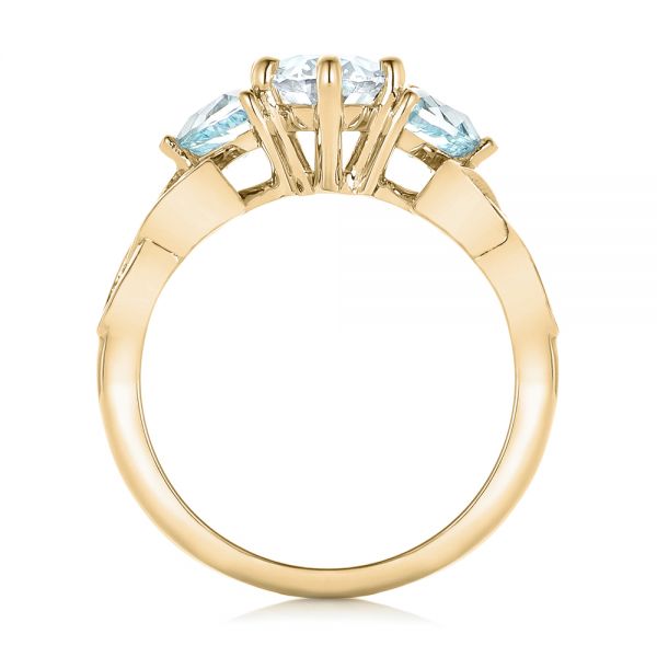 18k Yellow Gold 18k Yellow Gold Custom Diamond And Blue Topaz Engagement Ring - Front View - 102249