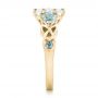 18k Yellow Gold 18k Yellow Gold Custom Diamond And Blue Topaz Engagement Ring - Side View -  102249 - Thumbnail