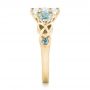 18k Yellow Gold 18k Yellow Gold Custom Diamond And Blue Topaz Engagement Ring - Side View -  102249 - Thumbnail