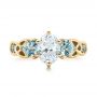14k Yellow Gold 14k Yellow Gold Custom Diamond And Blue Topaz Engagement Ring - Top View -  102249 - Thumbnail