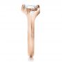 18k Rose Gold And 14K Gold 18k Rose Gold And 14K Gold Custom Diamond And Brushed Metal Engagement Ring - Side View -  100050 - Thumbnail