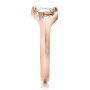 14k Rose Gold And Platinum 14k Rose Gold And Platinum Custom Diamond And Brushed Metal Engagement Ring - Side View -  100050 - Thumbnail