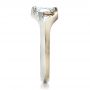  Platinum And 18K Gold Platinum And 18K Gold Custom Diamond And Brushed Metal Engagement Ring - Side View -  100050 - Thumbnail