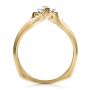 18k Yellow Gold And 14K Gold 18k Yellow Gold And 14K Gold Custom Diamond And Brushed Metal Engagement Ring - Front View -  100050 - Thumbnail