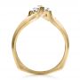 14k Yellow Gold And 18K Gold 14k Yellow Gold And 18K Gold Custom Diamond And Brushed Metal Engagement Ring - Front View -  100050 - Thumbnail