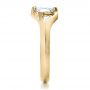 14k Yellow Gold And 18K Gold 14k Yellow Gold And 18K Gold Custom Diamond And Brushed Metal Engagement Ring - Side View -  100050 - Thumbnail
