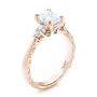 18k Rose Gold 18k Rose Gold Custom Diamond And Emerald Engagement Ring - Three-Quarter View -  101438 - Thumbnail