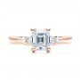 18k Rose Gold 18k Rose Gold Custom Diamond And Emerald Engagement Ring - Top View -  101438 - Thumbnail